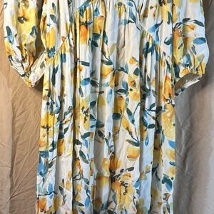 GAP Maternity Floral Dress with Yellow and Blue